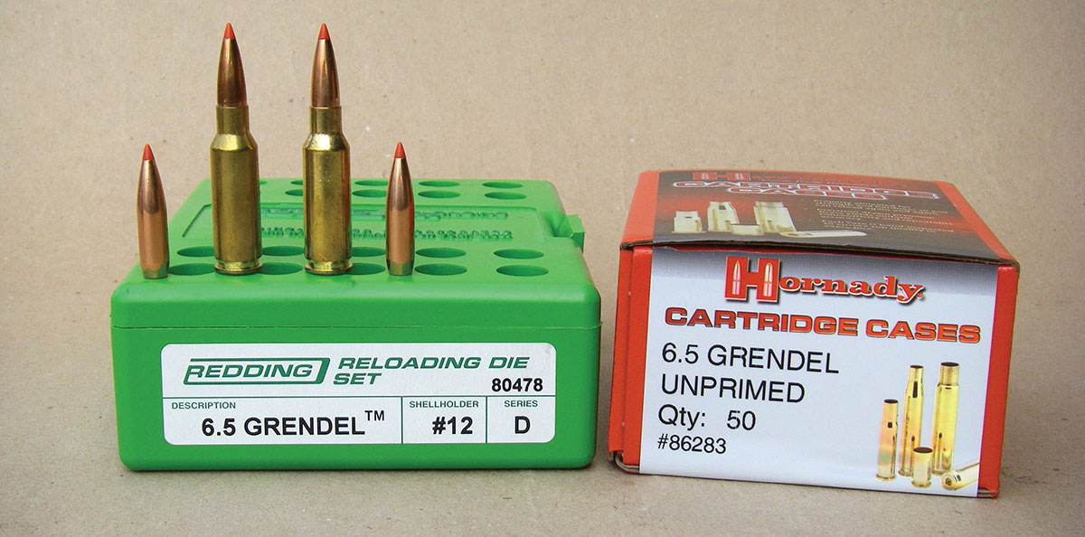 Redding dies and Hornady brass were used in developing 6.5 Grendel handload data.